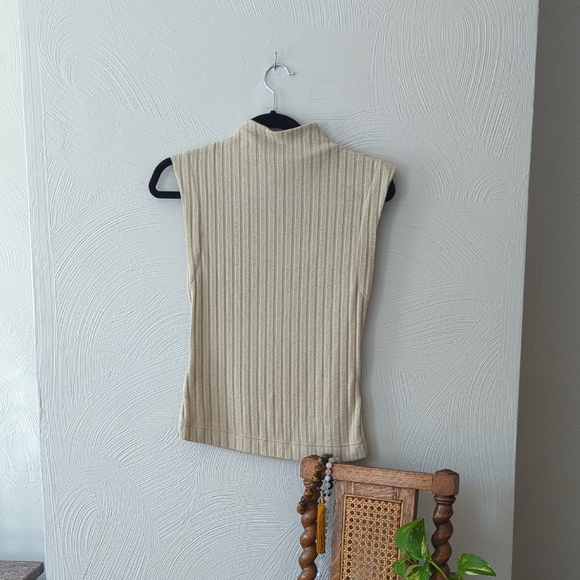Free People Tops - Sleeveless Ribbed Knit Top in Cream